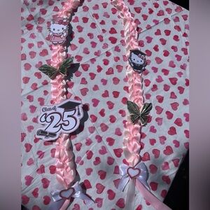 Pink Graduation Lei with Butterfly Accents